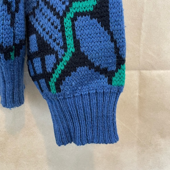 VINTAGE GIVENCHY | Givenchy Monsieur funky patterned knit crew neck sweater RARE - Picture 8 of 12